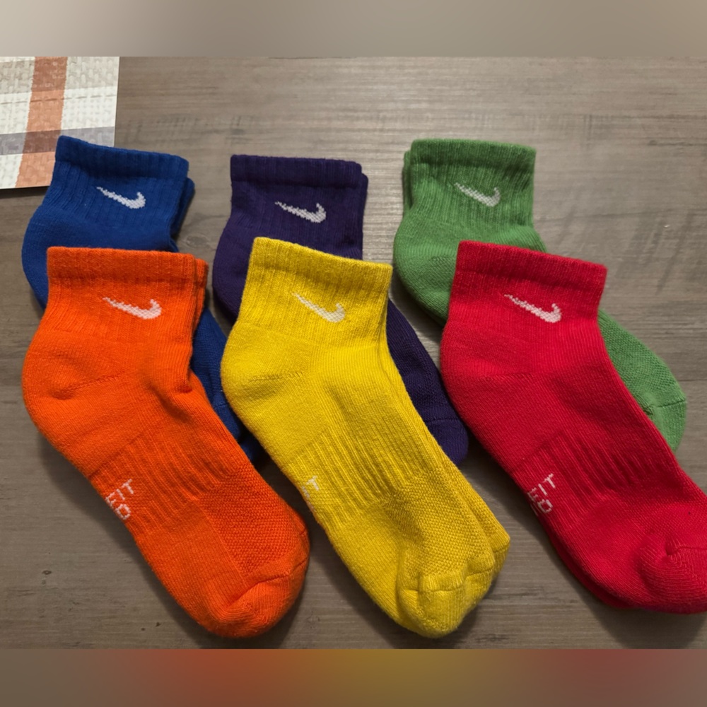 Nike Youth Vibrant Athletic Socks - 6 Pack